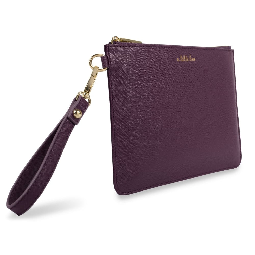 SECRET MESSAGE POUCH - A LITTLE LOVE/CARRY A LITTLE LOVE WITH YOU WHEREVER YOU GO - mulberry - 16x24cm