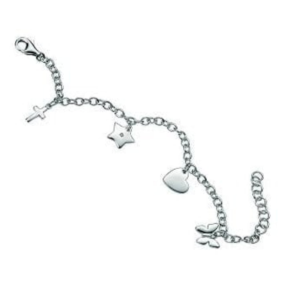 Girls Sterling Silver Charm Bracelet