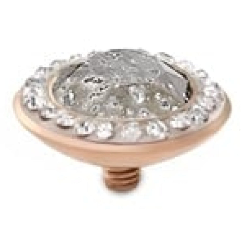 Famosa Tondo Deluxe 13mm Silver Patina In Rose Gold Plated Ring Top