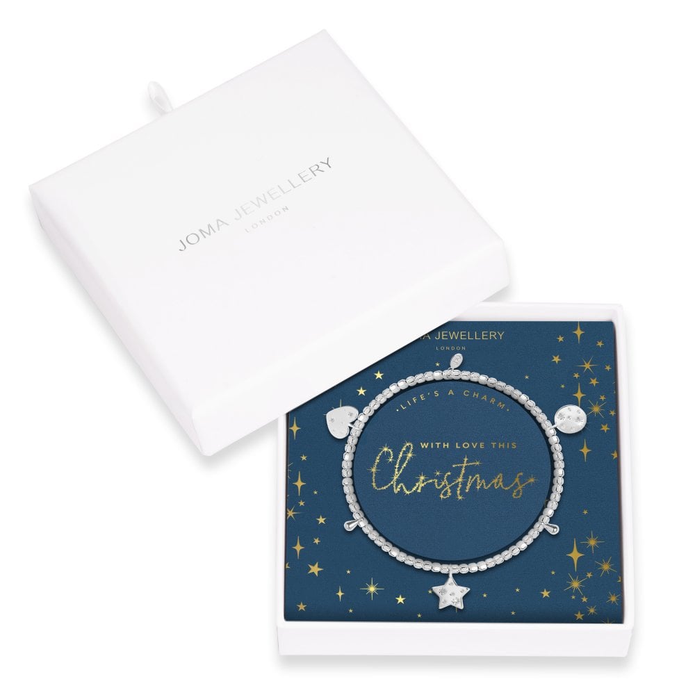 Life's A Charm | With Love This Christmas | Silver | Charm Bracelet | 17.5cm Stretch