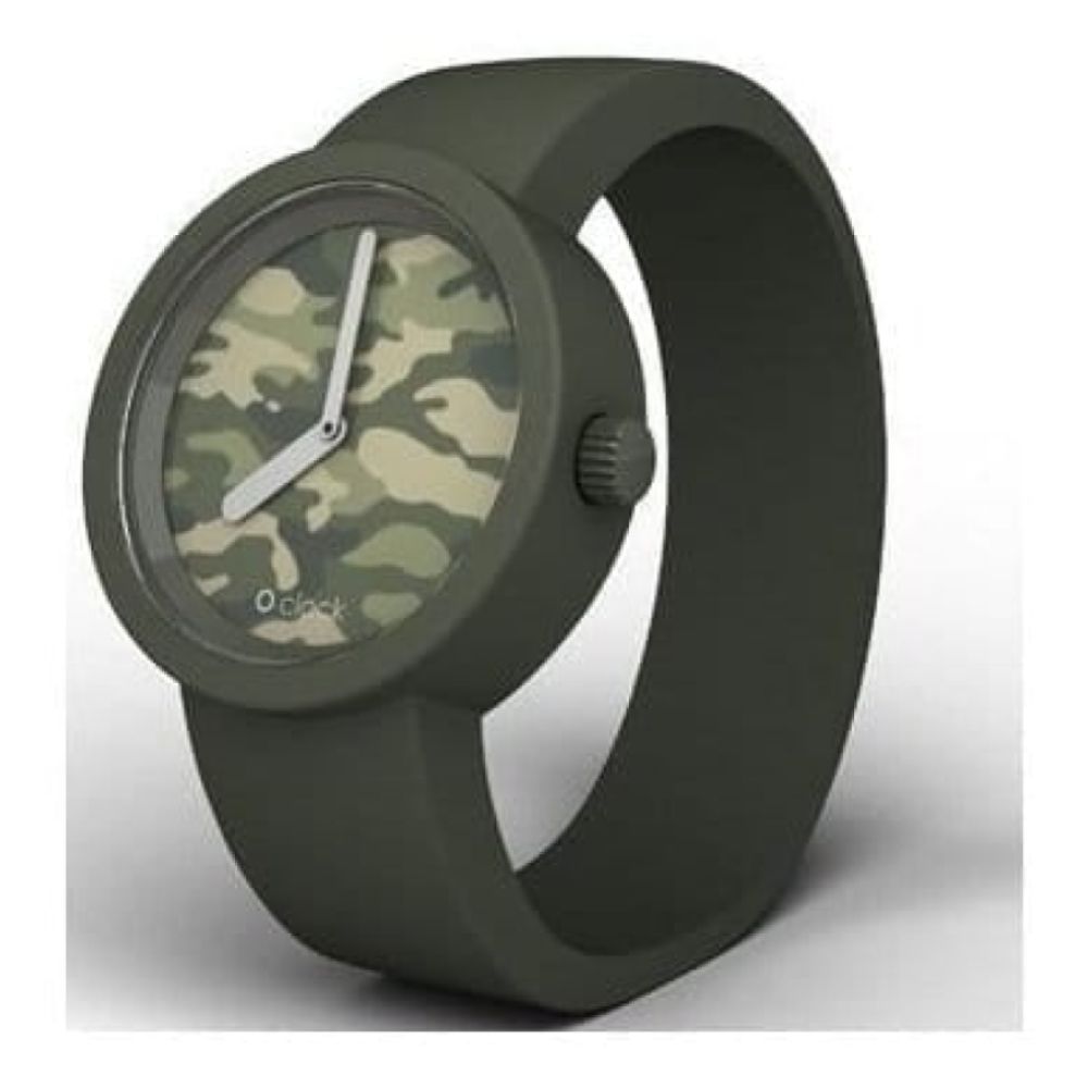 Large Olive Green Camouflage Unisex Silicone Wristwatch