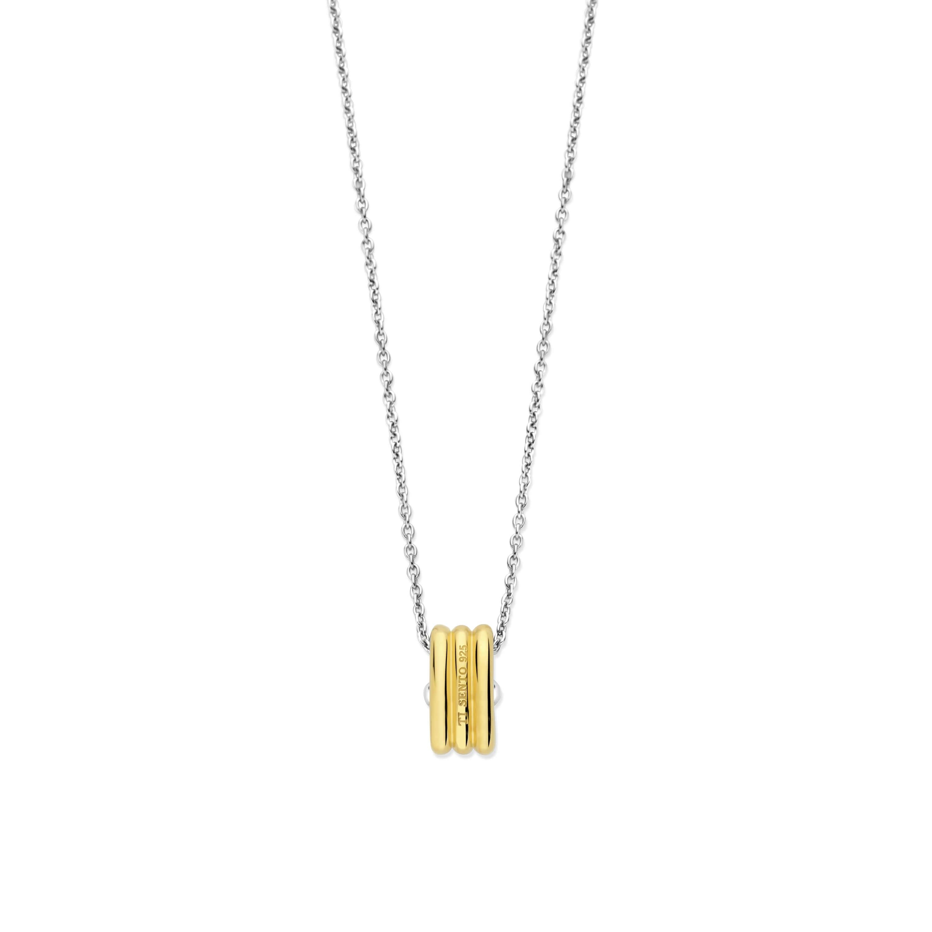 Gold Plated Ring With CZ Pendant Chain Necklace