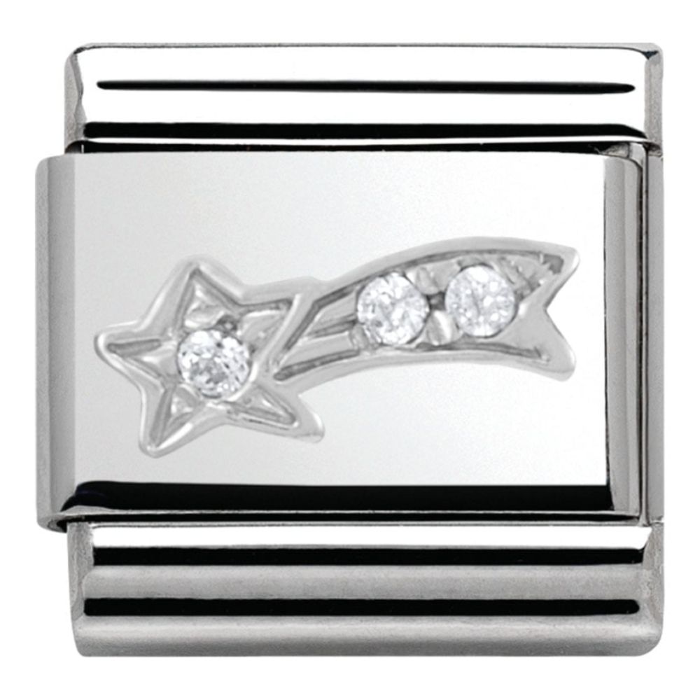 Classic White CZ Silver Comet Link