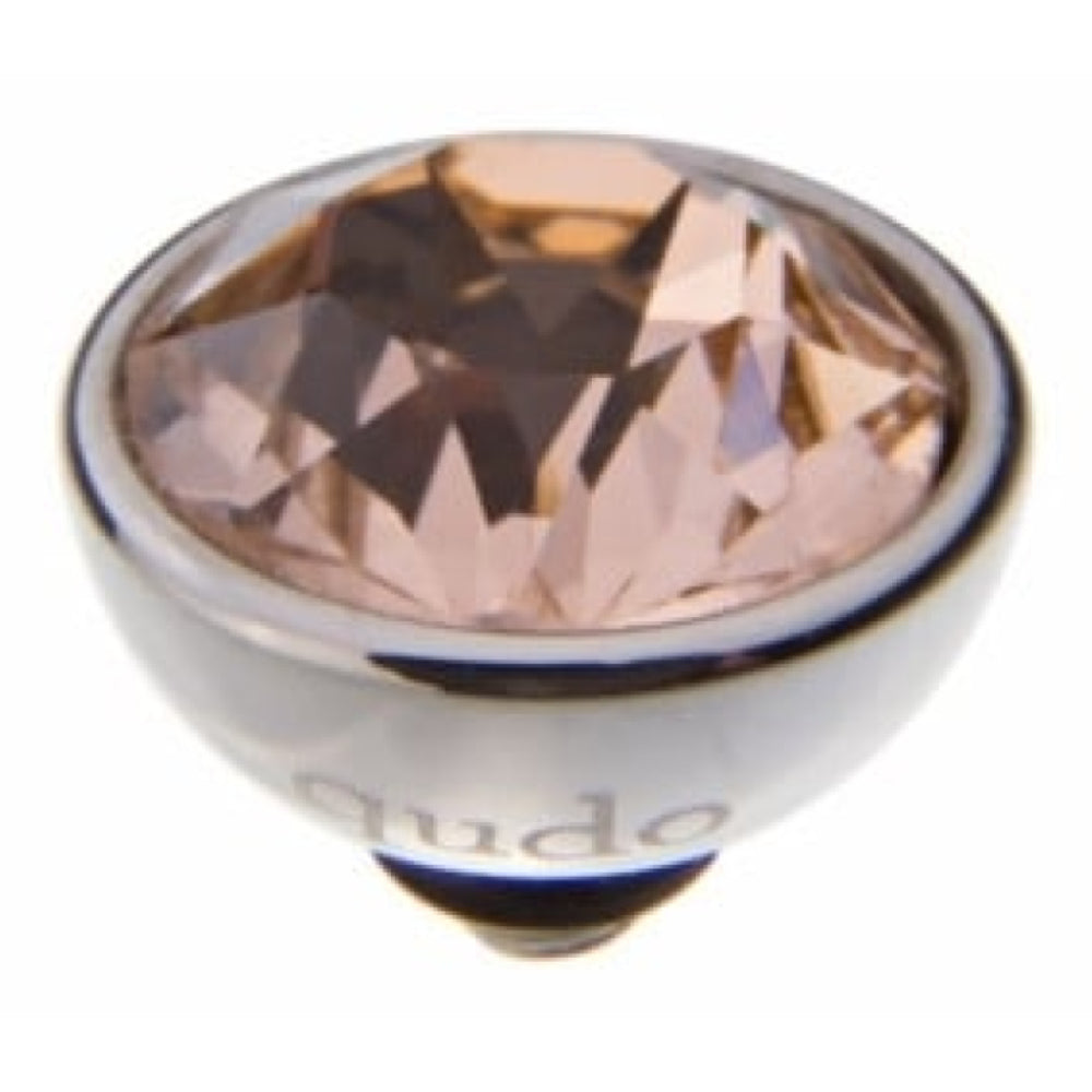 Famosa Silver 10mm Bottone Ring Top Light Peach
