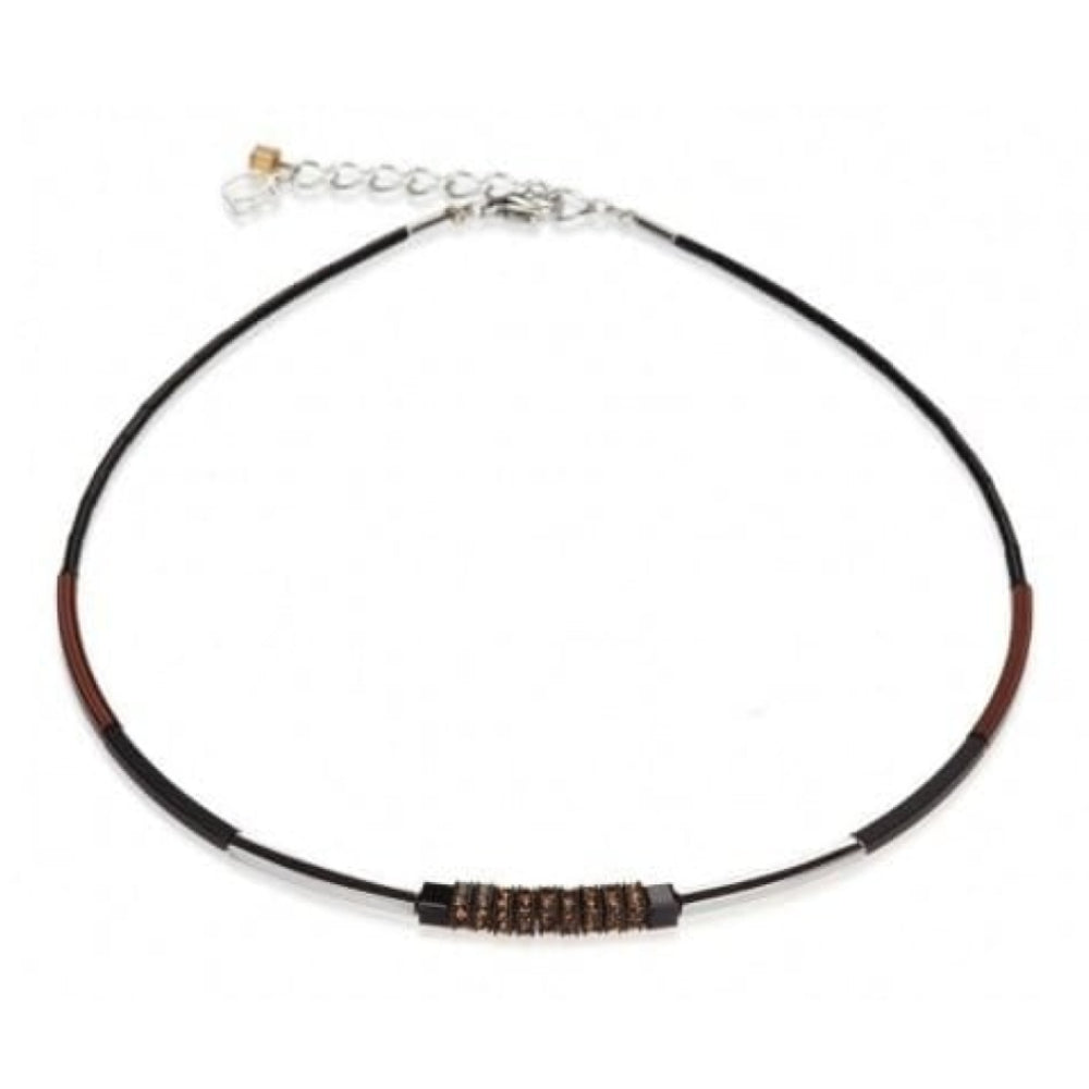 Ladies Bronze Rhinestone Rondelles With Swarovski Element Necklace