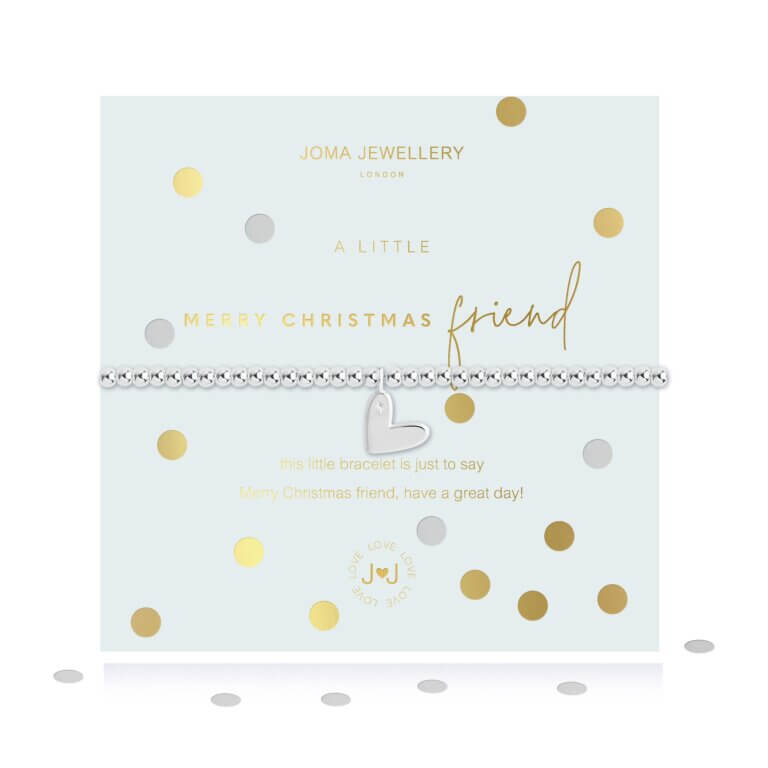 Confetti A Little | Merry Christmas Friend | Silver | Bracelet | 17.5cm Stretch