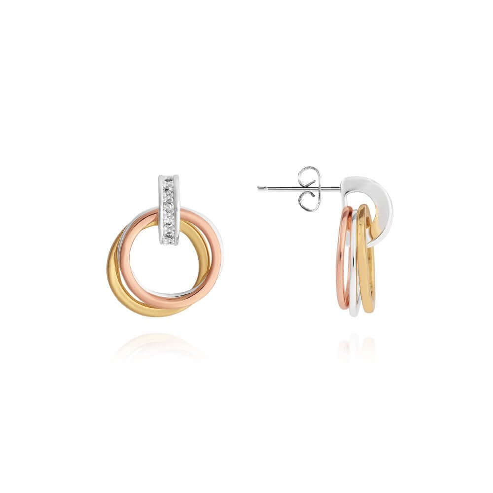 Florence | Loop Earrings | Silver Rose Gold And Gold | Earrings