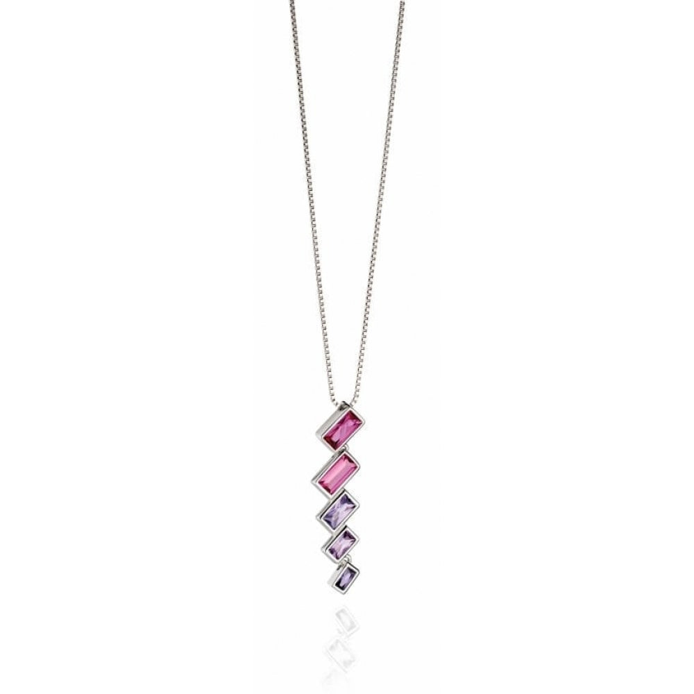Pink Degradee Baguette Necklace