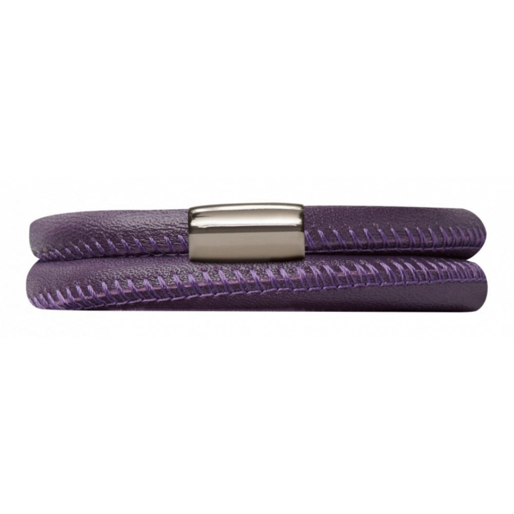 Purple Leather Double Bracelet