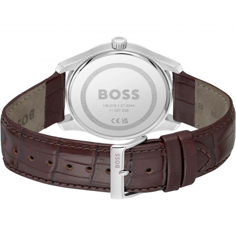 Principle Brown Leather Strap With Silver/White