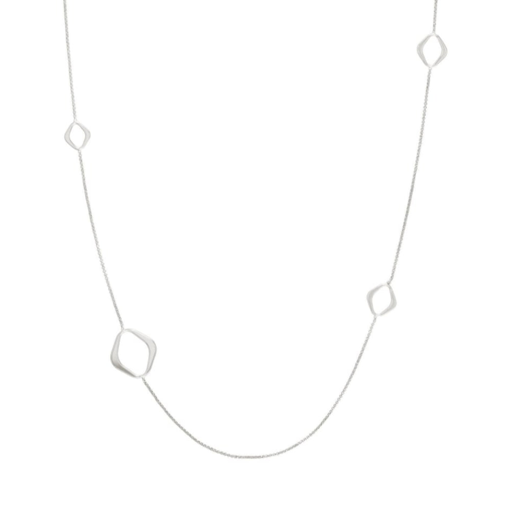 Long Silver Rhombus Necklace