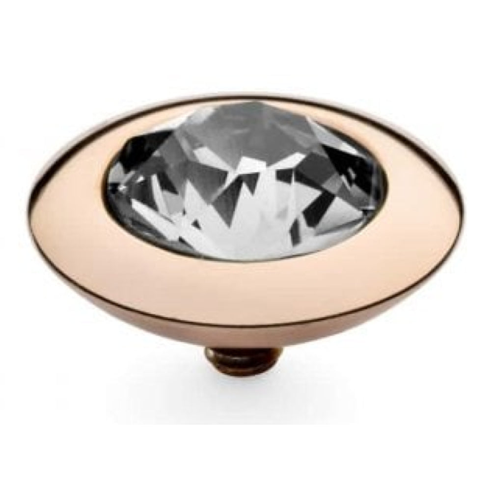 Famosa Rose Gold 13mm Tondo Ring Top Crystal