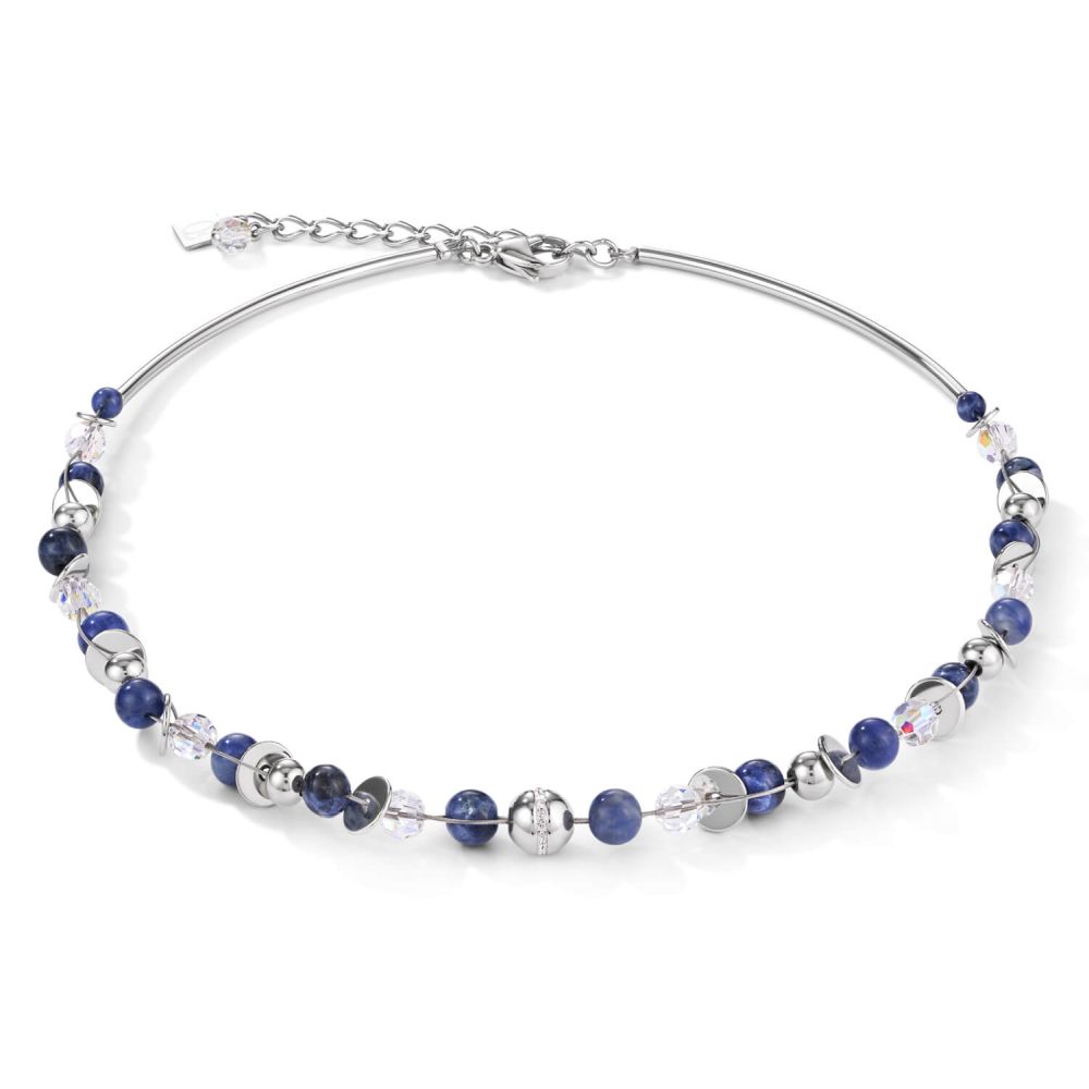 Twisted Pearls Sodalite & Stainless Steel Blue Necklace