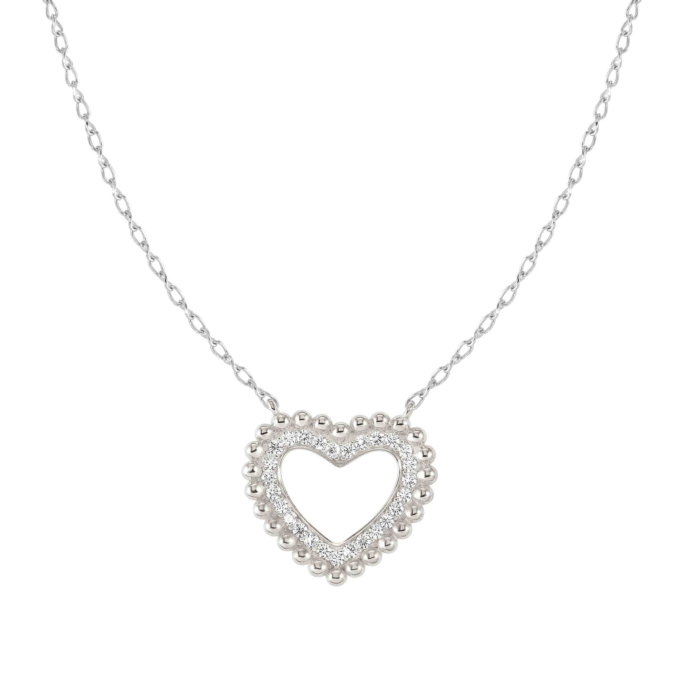 Lovecloud Necklace In Silver With CZ Set Heart Pendant
