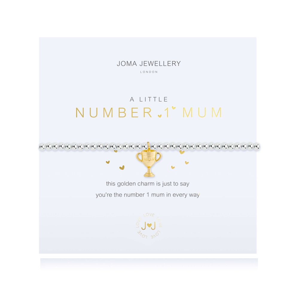A Little | Number 1 Mum | Silver | Bracelet | 17.5cm Stretch