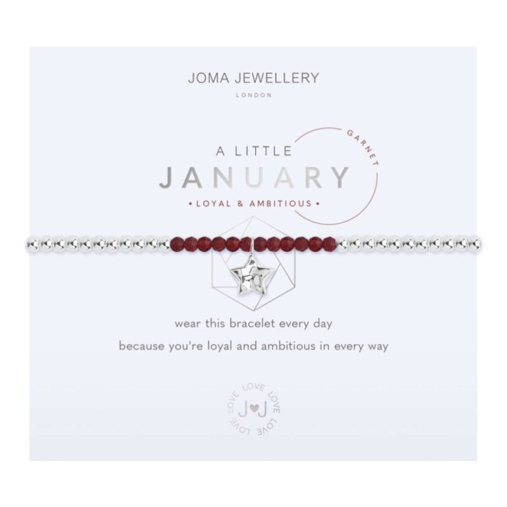 A Little | Birthstone January Garnet | Bracelet | 17.5cm Stretch