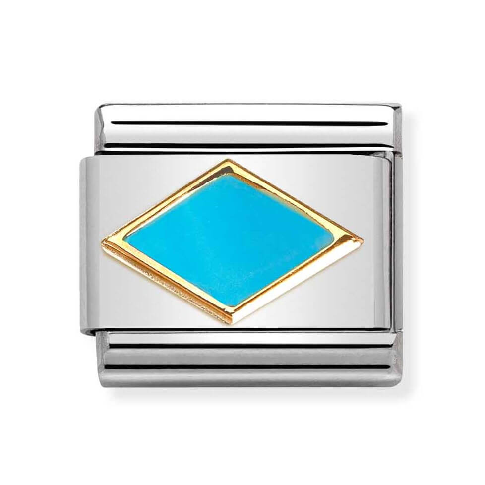 Classic Link In 18K Gold With Turquoise Rhombus