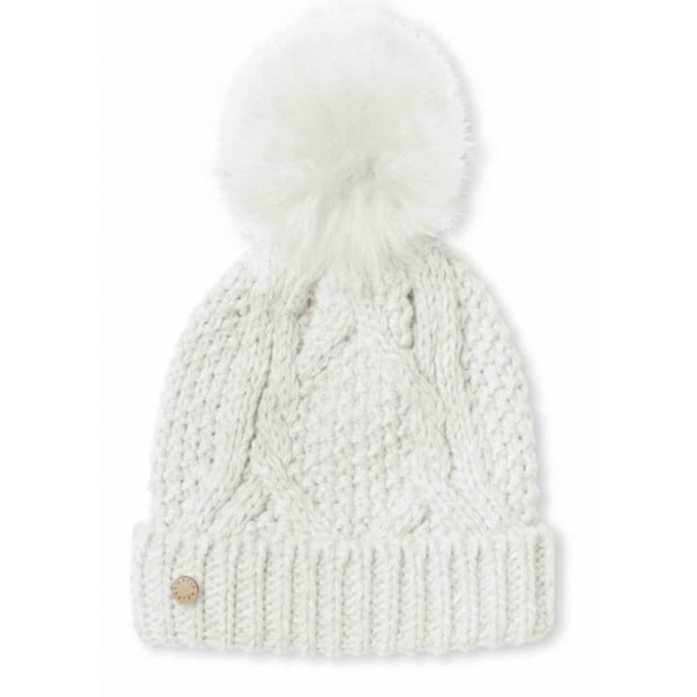 Cable Knit Bobble Hat - Cream