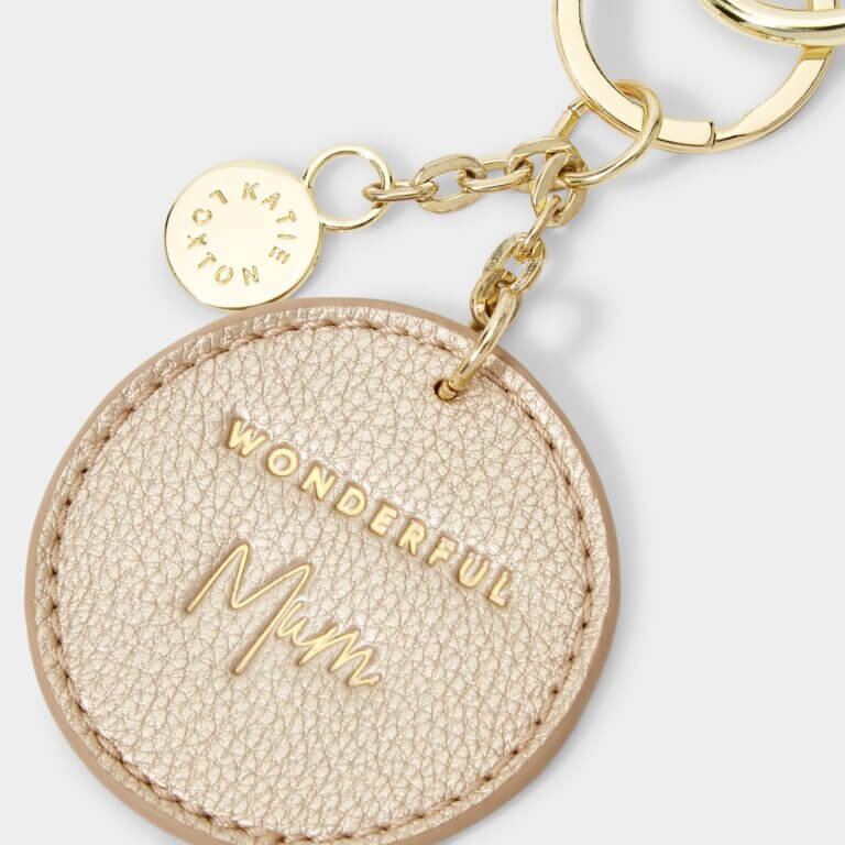 Chain Keyring | Wonderful Mum | Gold | Circle