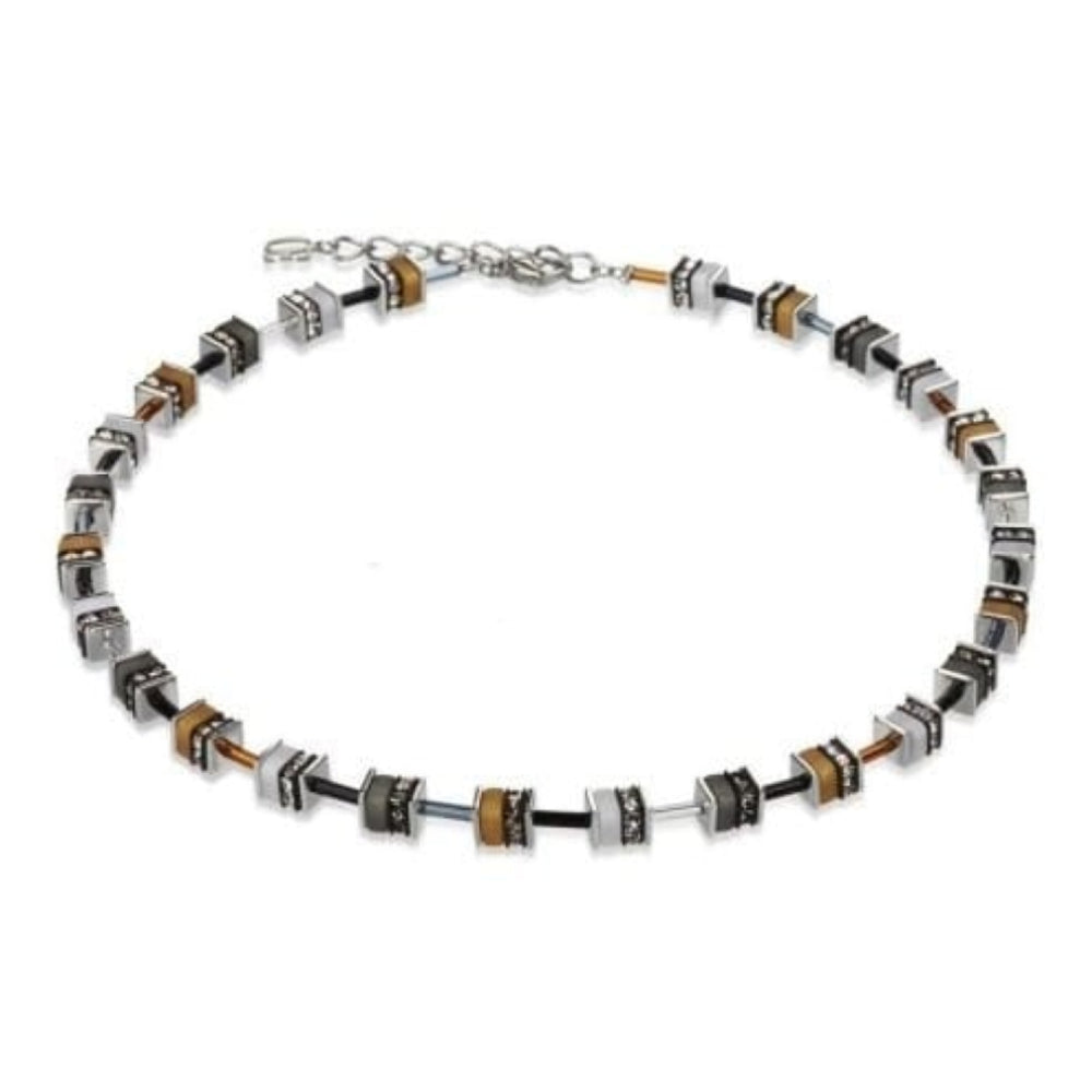 Ladies Brown & Silver Rhinestone Necklace With Swarovski