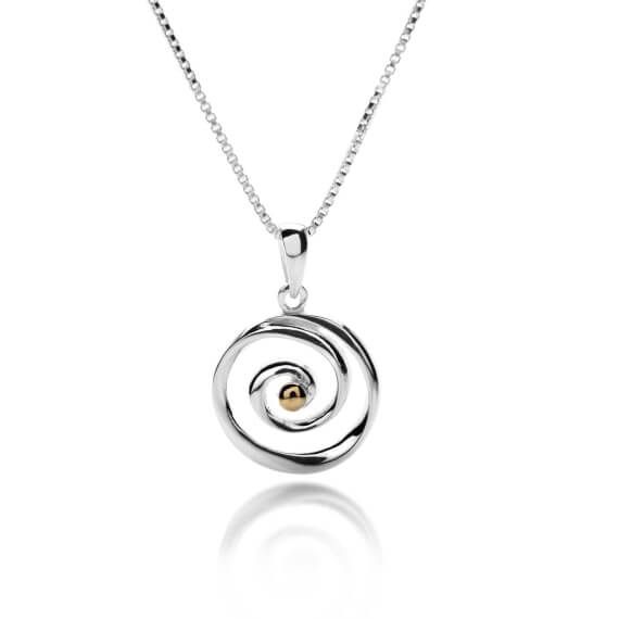 Origins Gold Plated Center Spiral Pendant Necklace