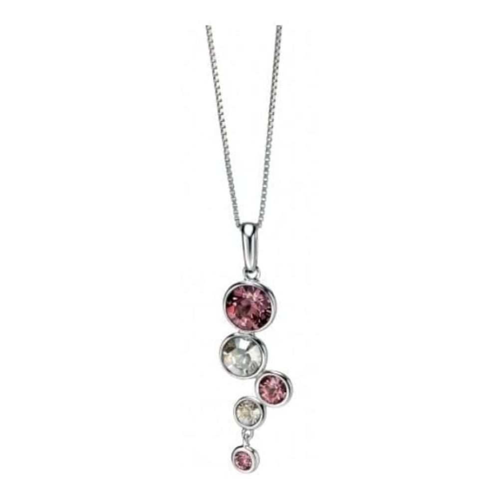 Ladies Grey & Pink Swarovski Crystal Pendant Necklace