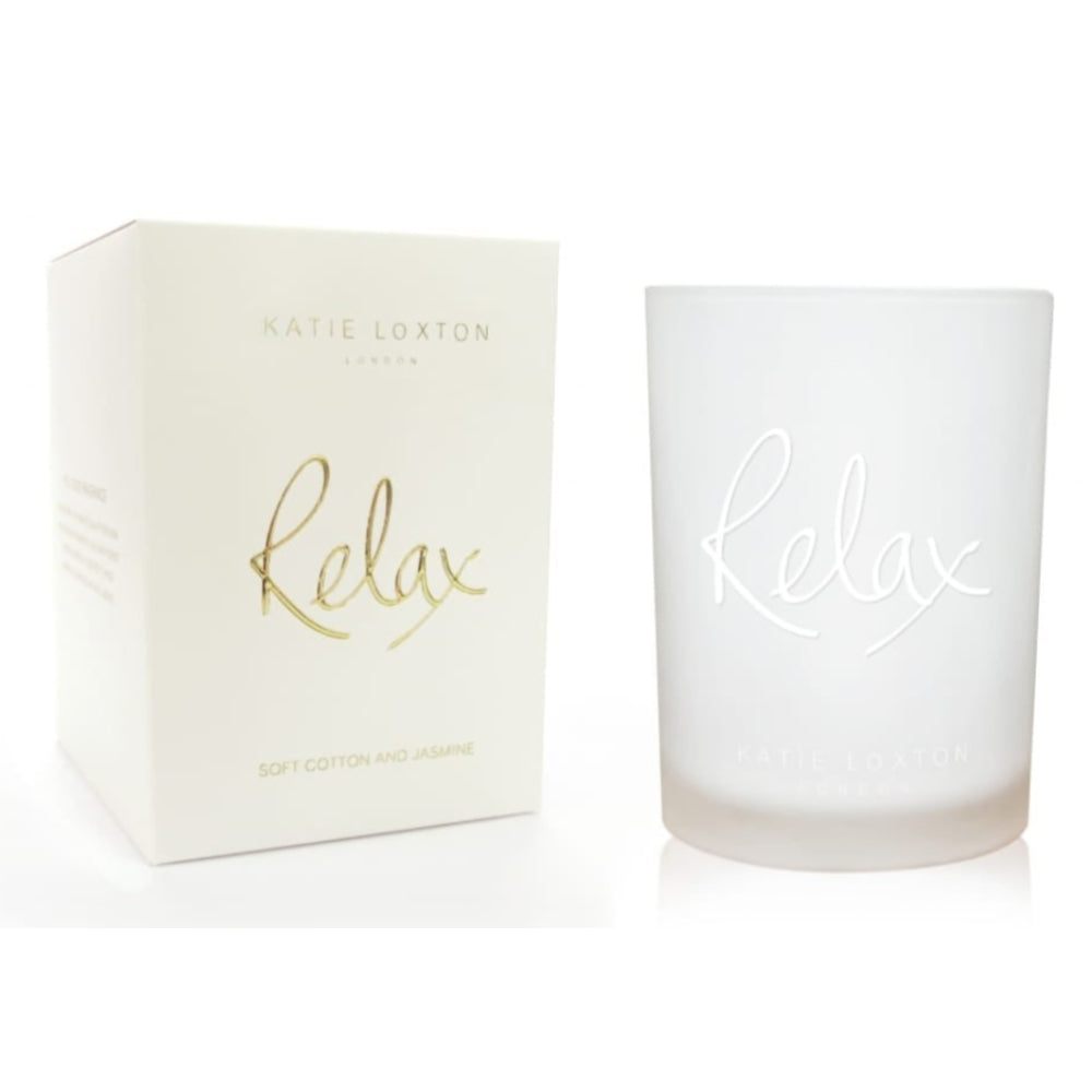 Soft Cotton & Jasmine scented 'Relax' candle