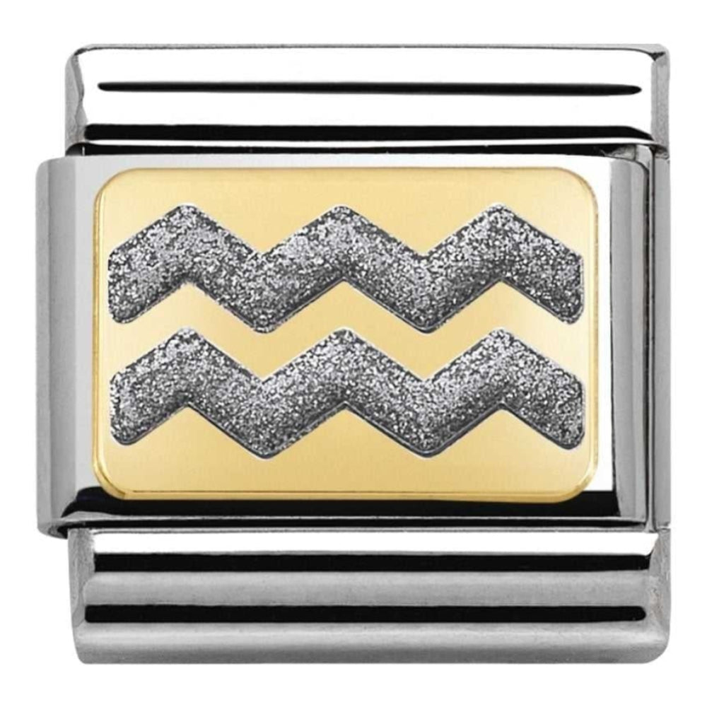 Classic Silver Glitter Zig Zag Link