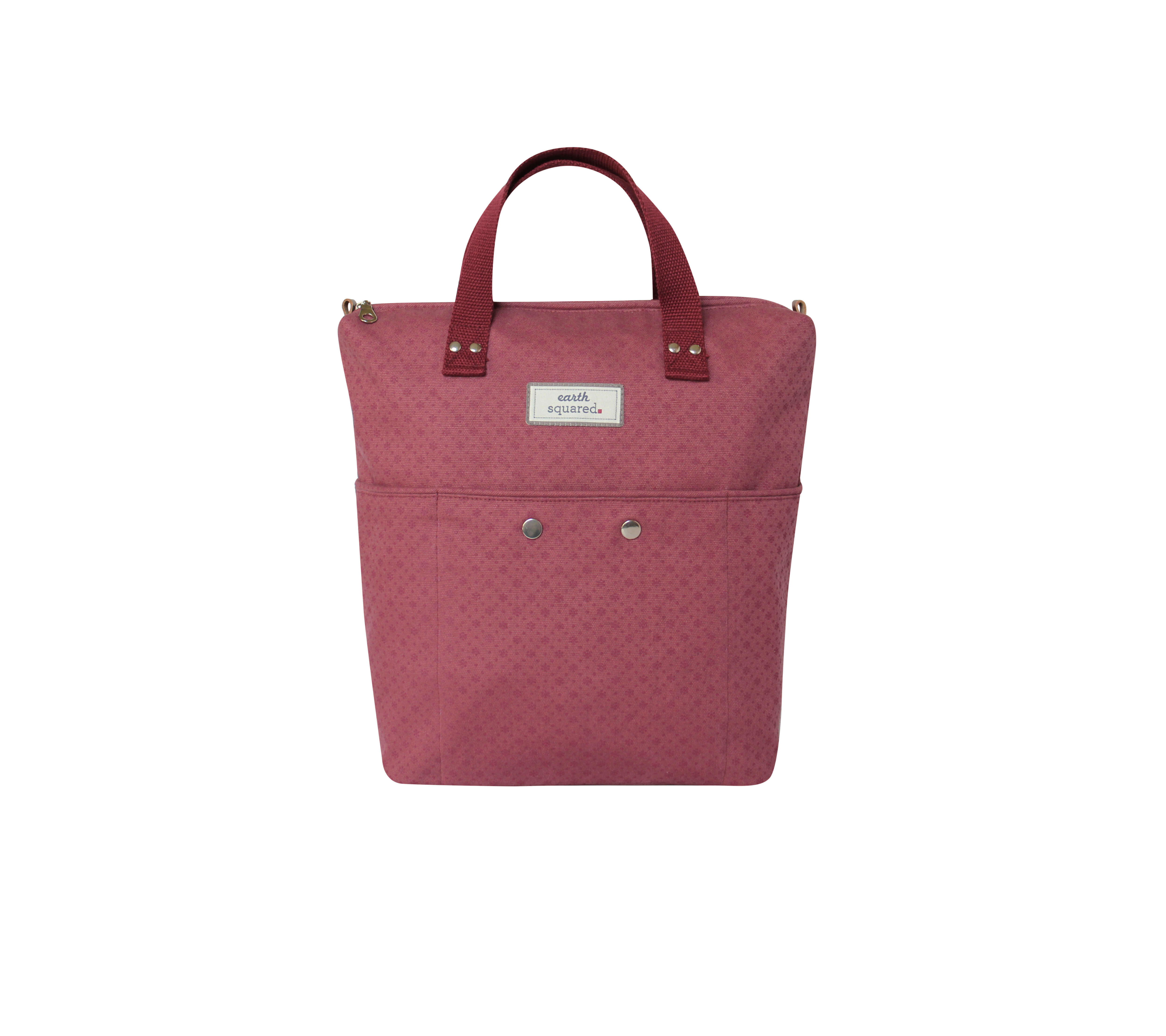 Plum Floral Canvas Backpack