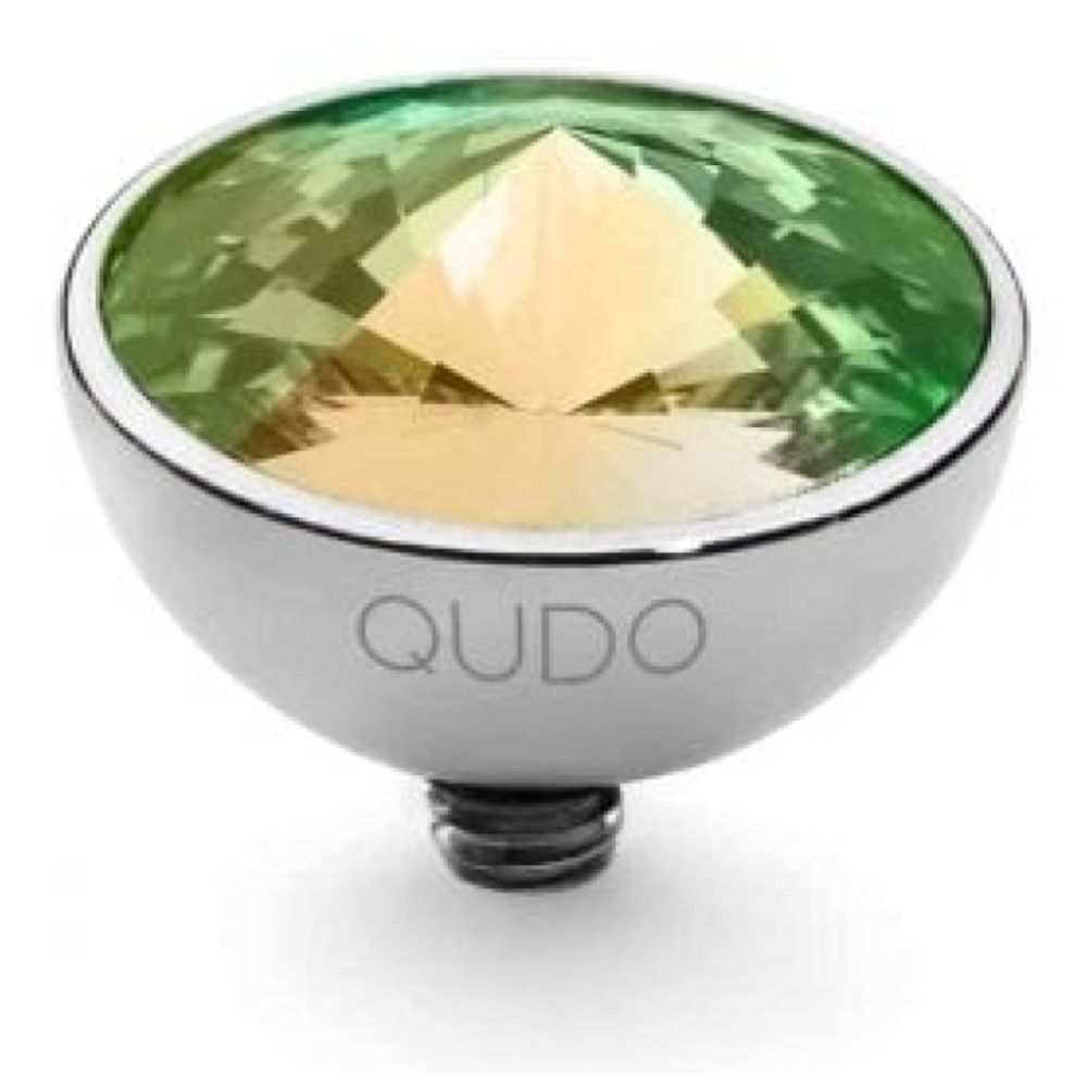 Famosa Silver 11.5mm Bottone Ring Top Luminous Green