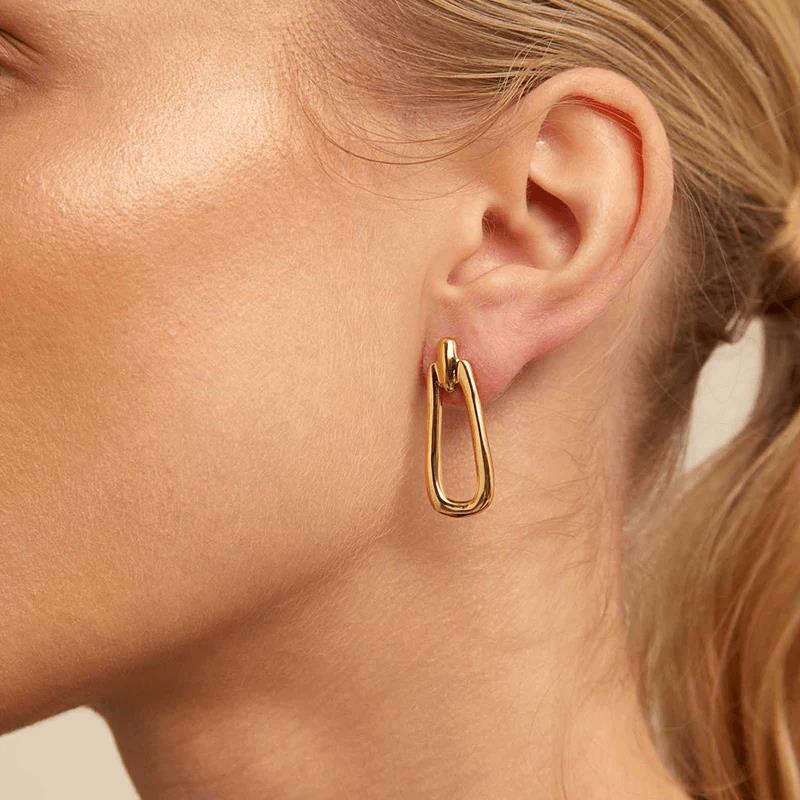 Prosperity Gold Plated Earrings With Link Form
