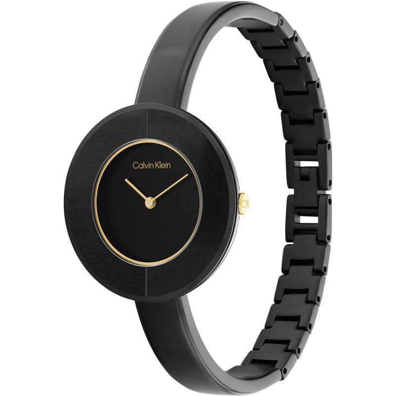 Confidence Bangle Black Dial Black Bracelet Ladies Watch