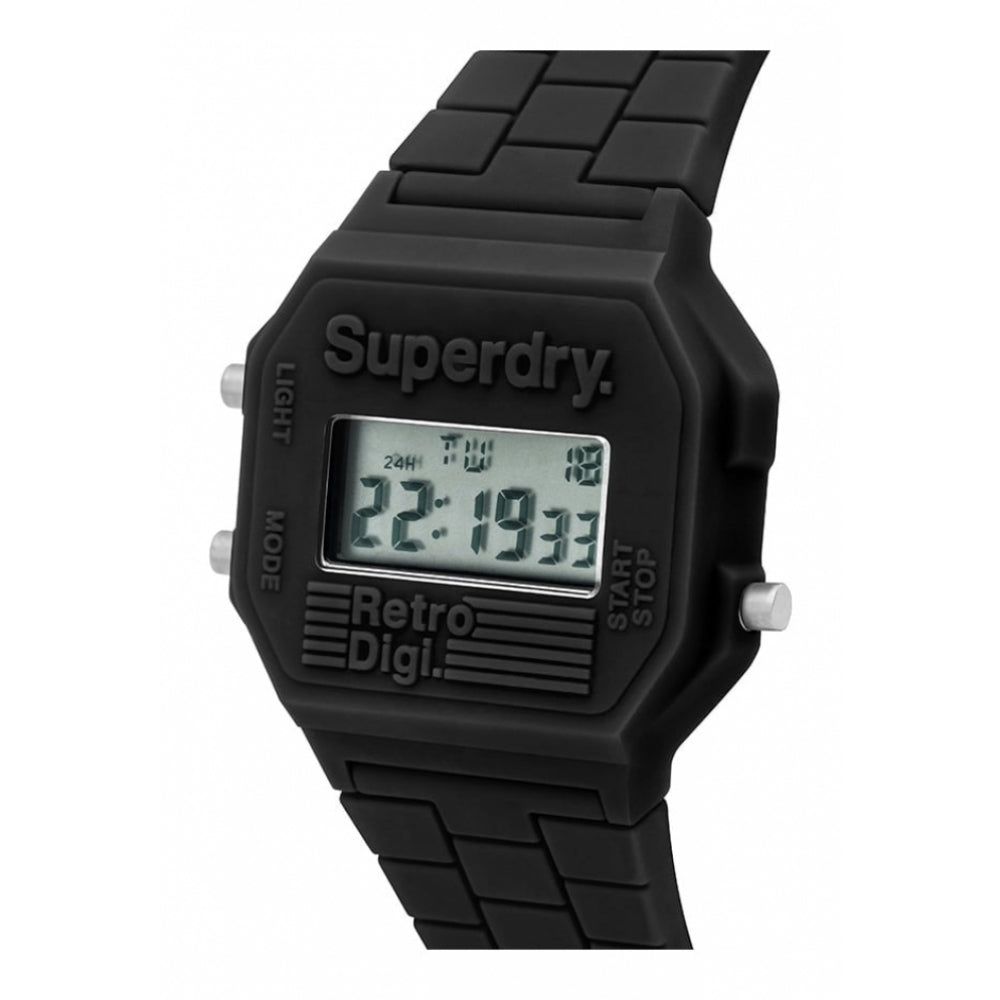 Mini Retro Digi Dark Grey Silicone Strap Watch With Digital Display Dial