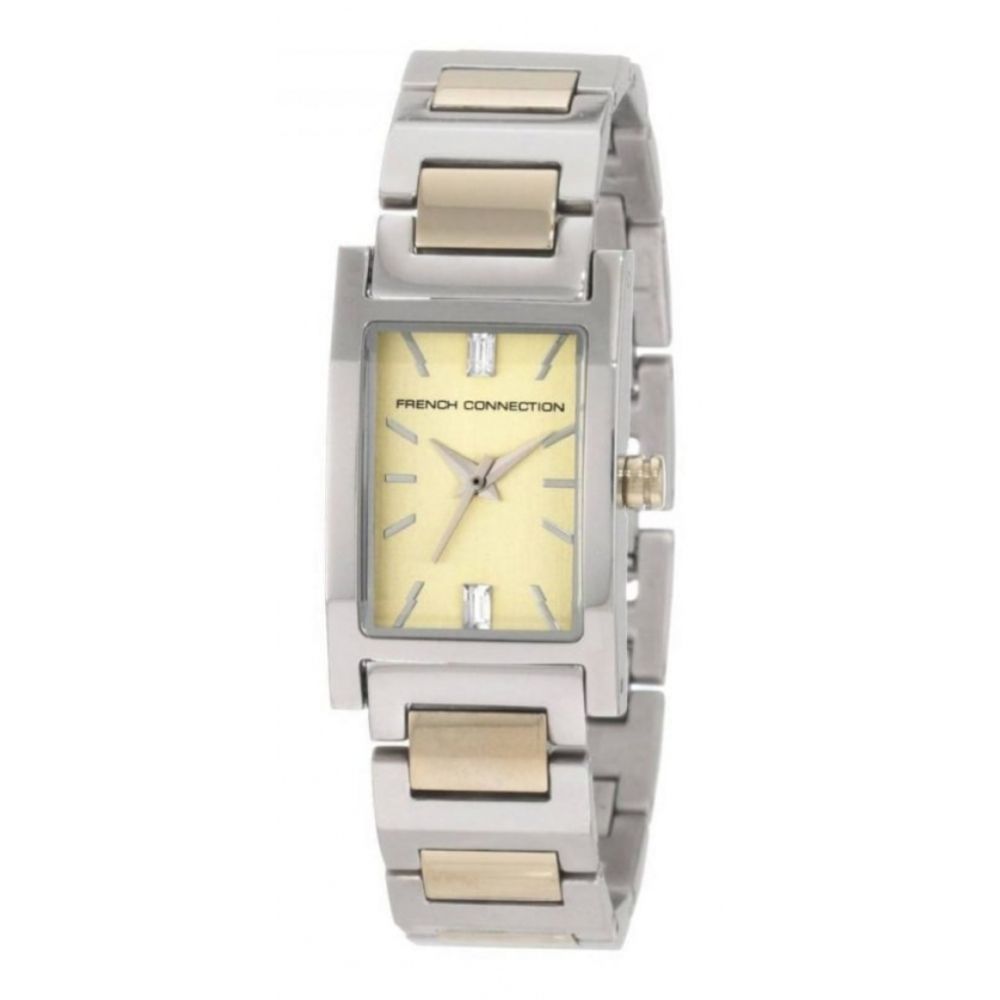 Ladies Two Tone Quartz Analogue Wristwatch With Champagne Dial