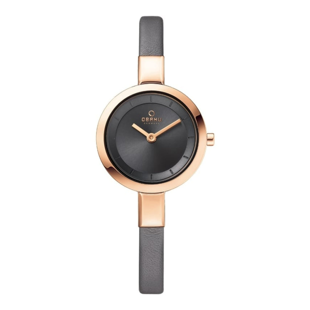 SIV - PEBBLE Rose Gold Plated Leather Calf Watch
