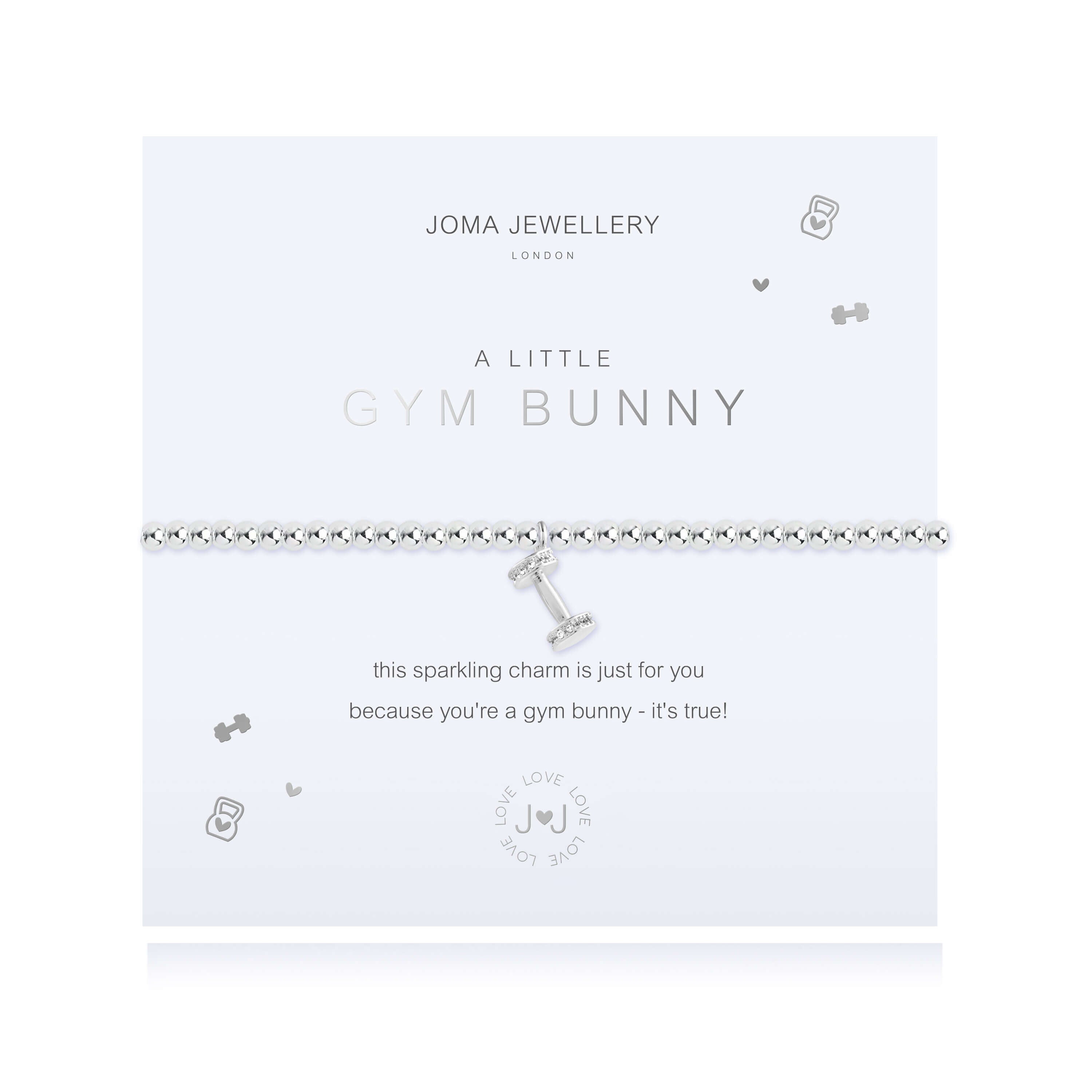 A Little | Gym Bunny | Silver | Bracelet | 17.5cm Stretch