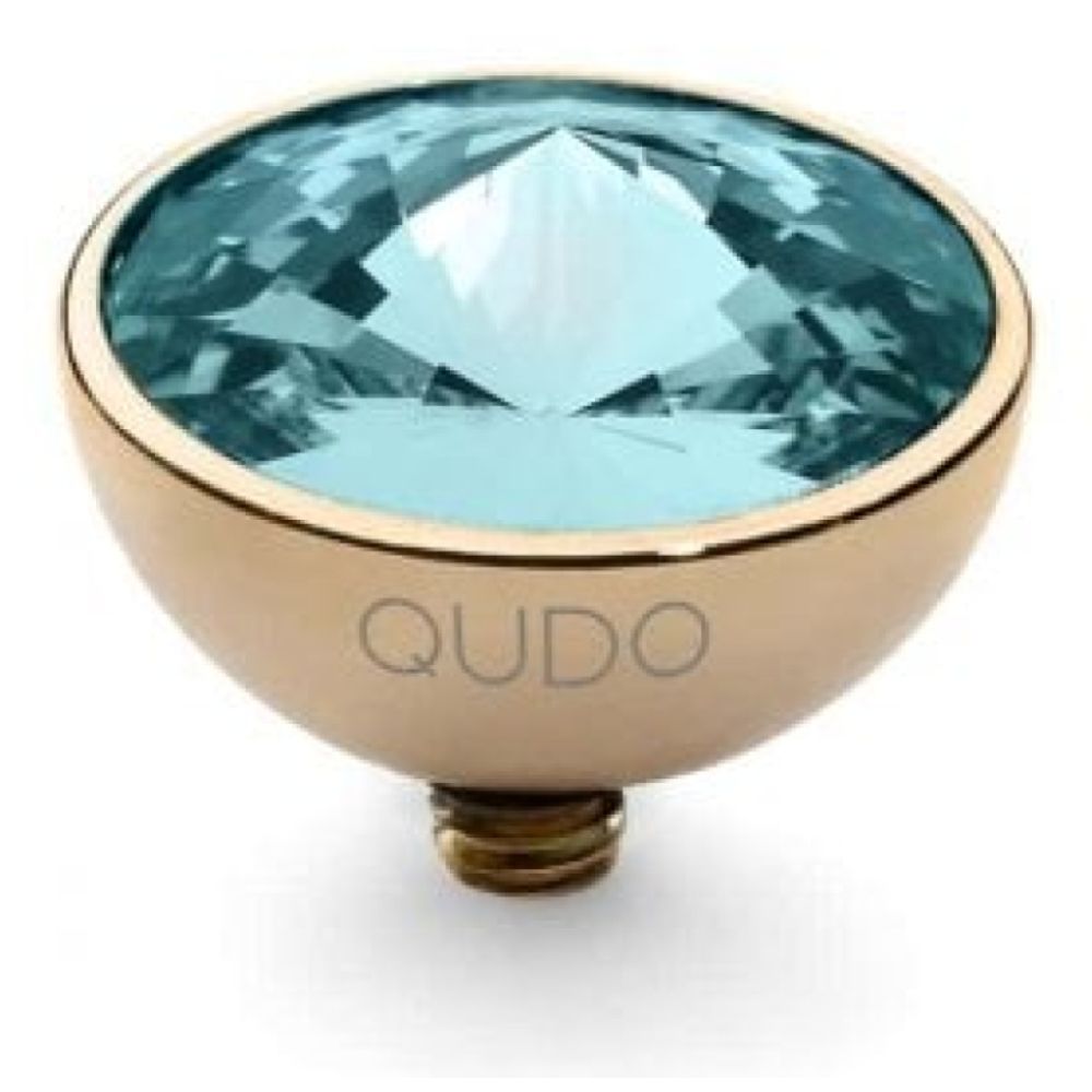 Famosa Gold 11.5mm Bottone Ring Top Light Turquoise