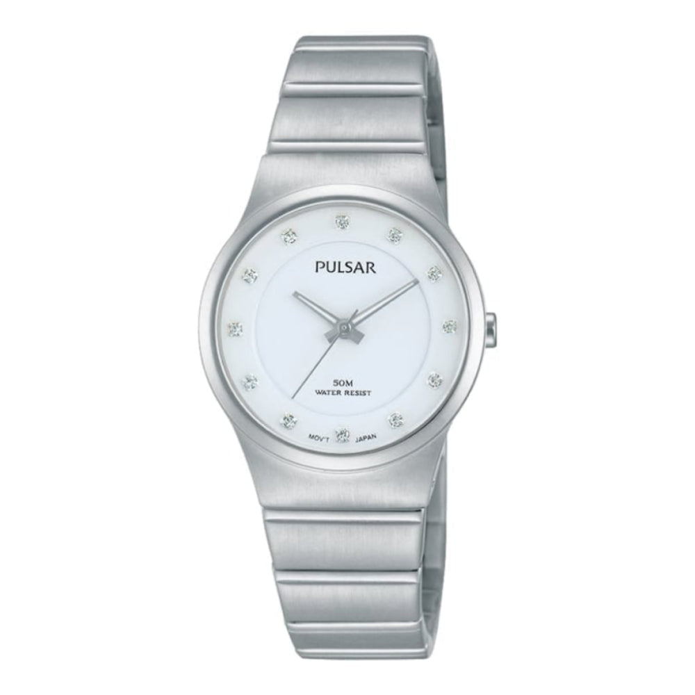 Womens Chrome Crystal Watch