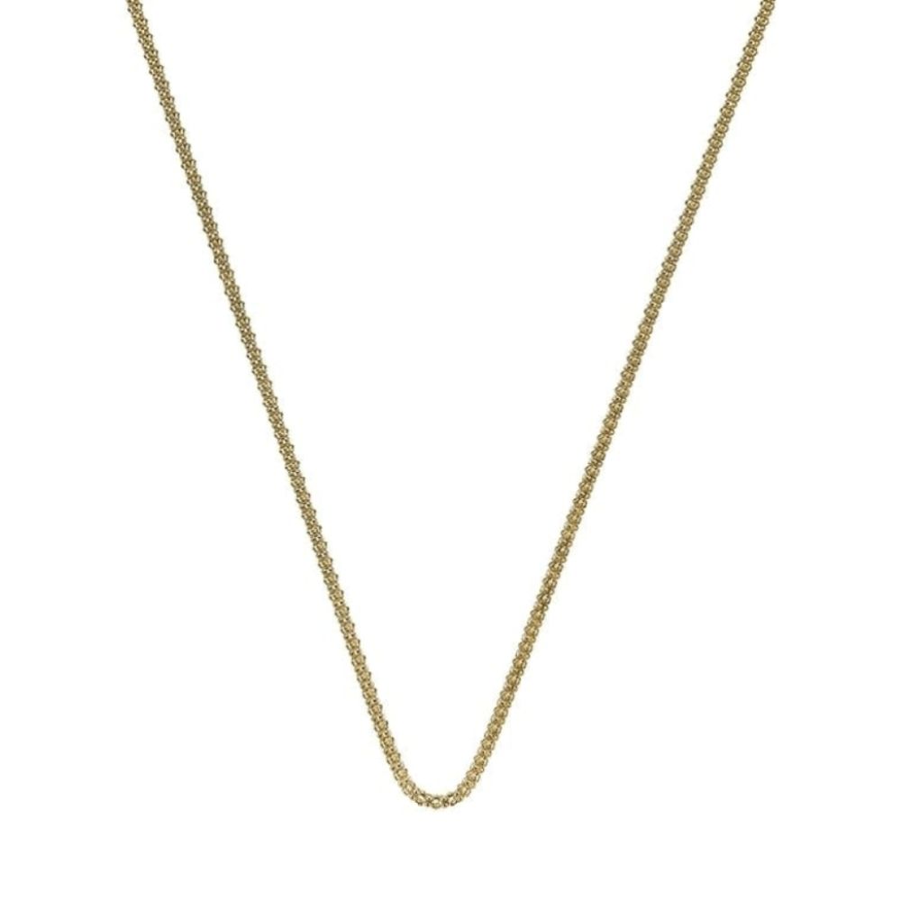 Yellow Gold Plated Sterling Silver Popcorn Chain 30"