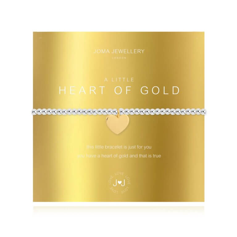 A Little | Heart Of Gold | Silver And Gold | Bracelet | 17.5cm Stretch