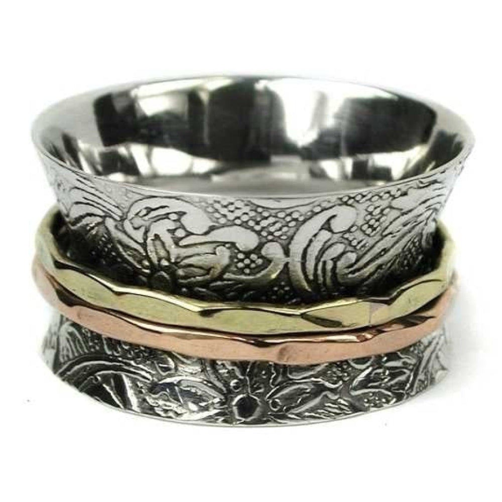 Spinning Ring Printed With 2 Bands
