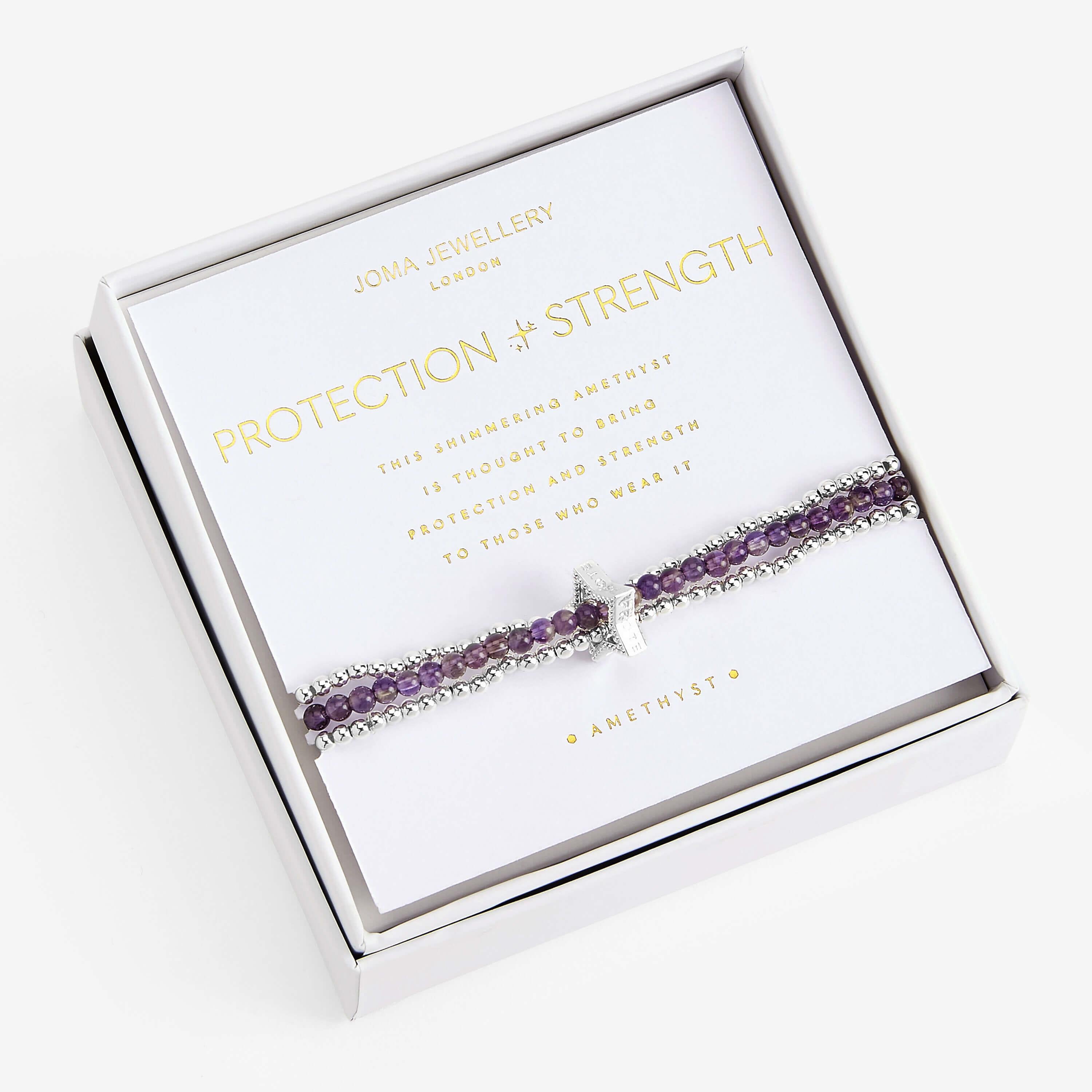 Wellness Stones | Silver | Amethyst Bracelet | 17.5cm Stretch