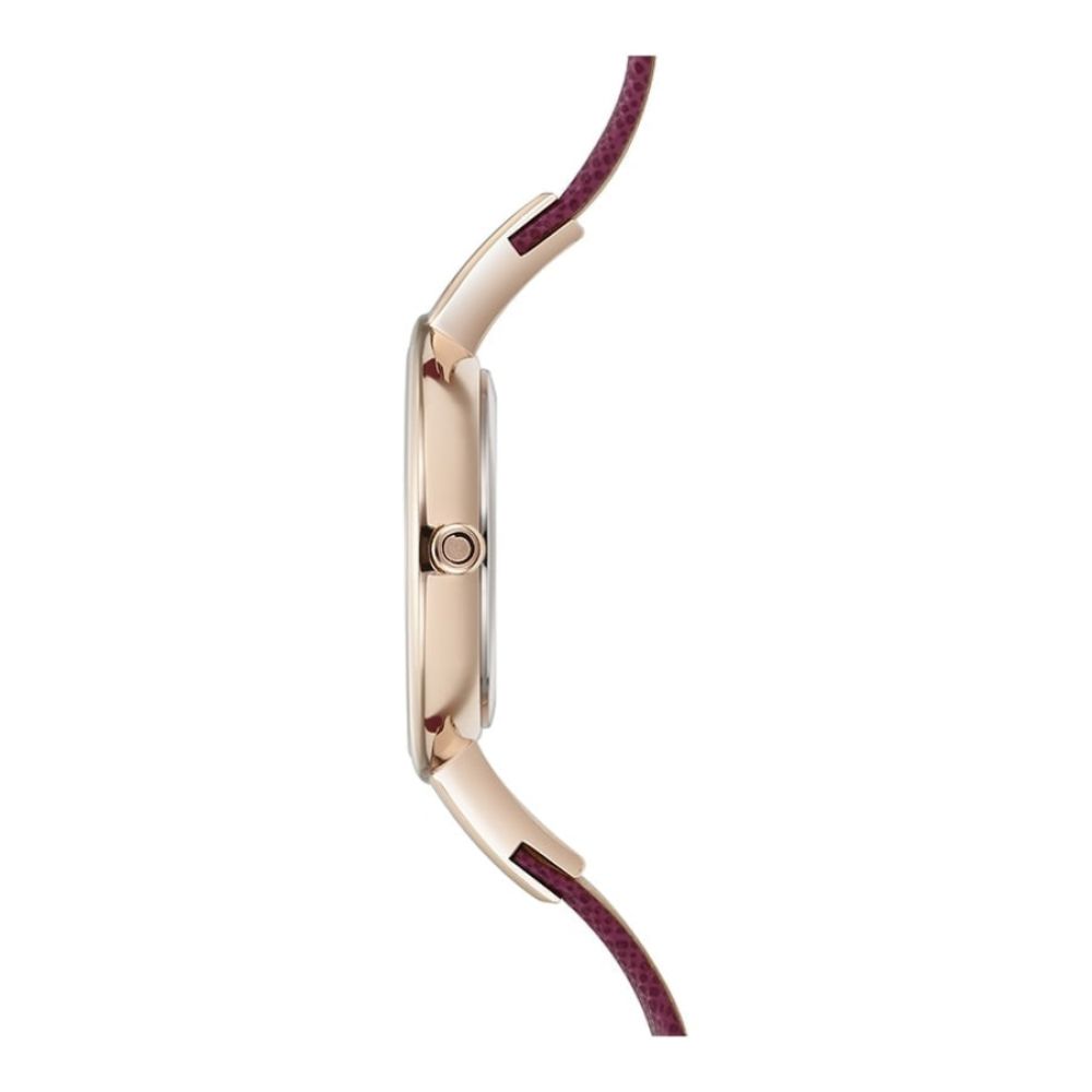 SOL - CHERRY Rose Gold Plated Leather Calf Watch