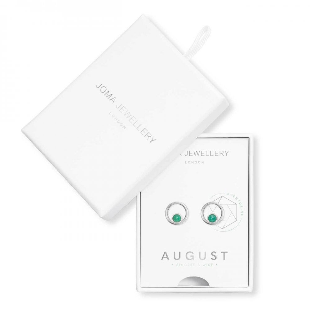 Treasure The Little Things | Birthstone August Aventurine | Silver | Earring Box