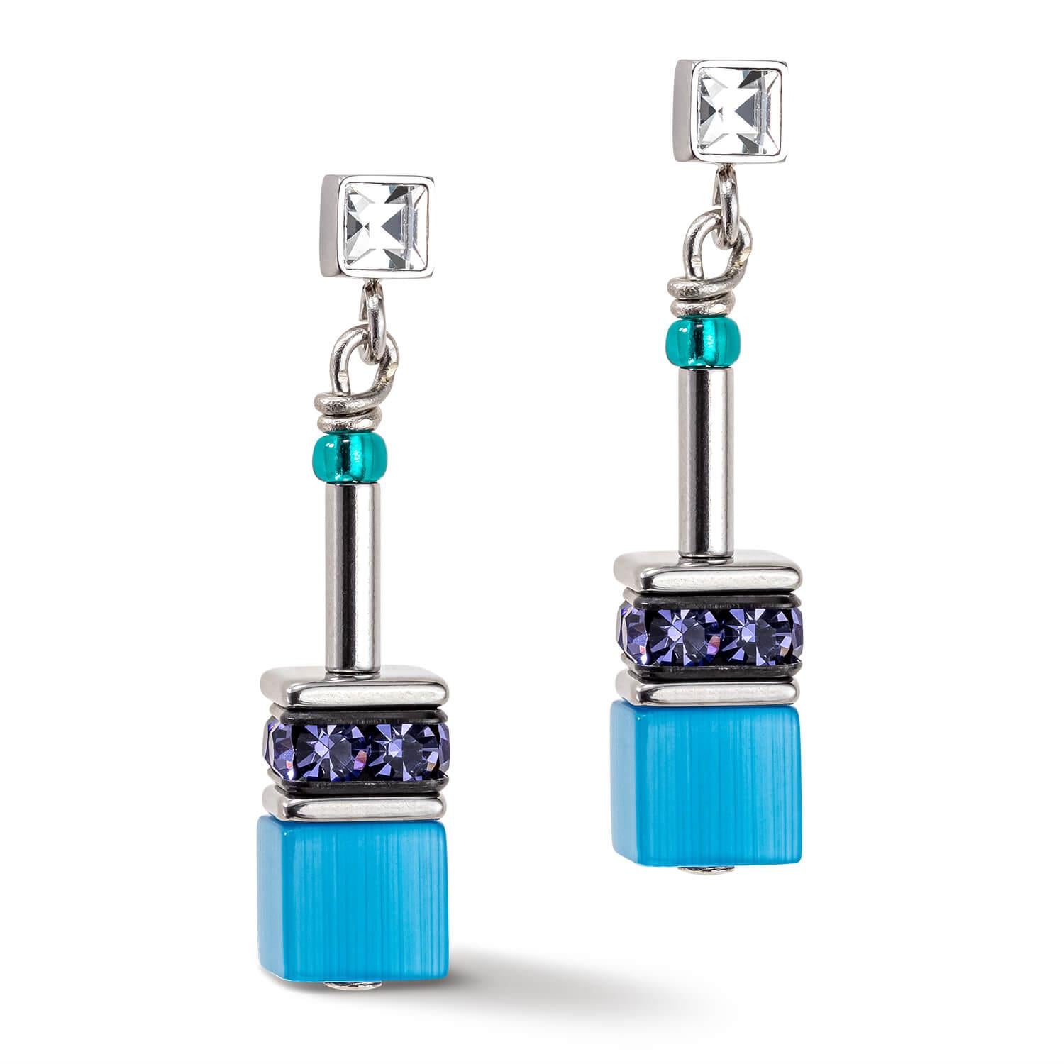 Turquoise-Purple GeoCUBE Iconic Earrings