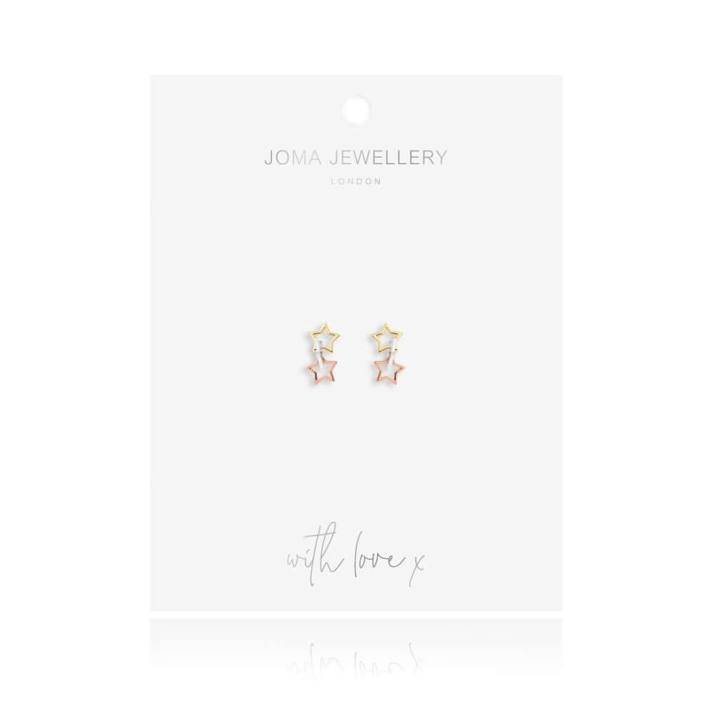 Florence | Star Earrings | Silver Rose Gold And Gold | Earrings