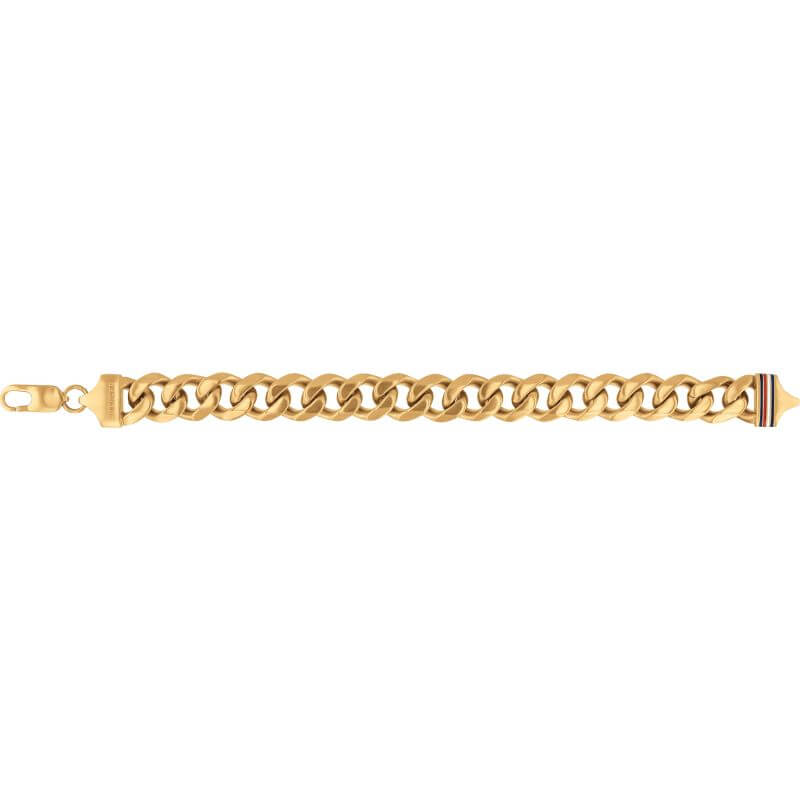 Dressed Up Chain Link Gold Tone Gents Bracelet