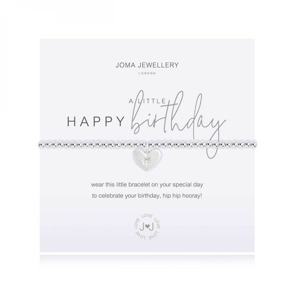 A Little Happy Birthday Silver Bracelet 17.5cm