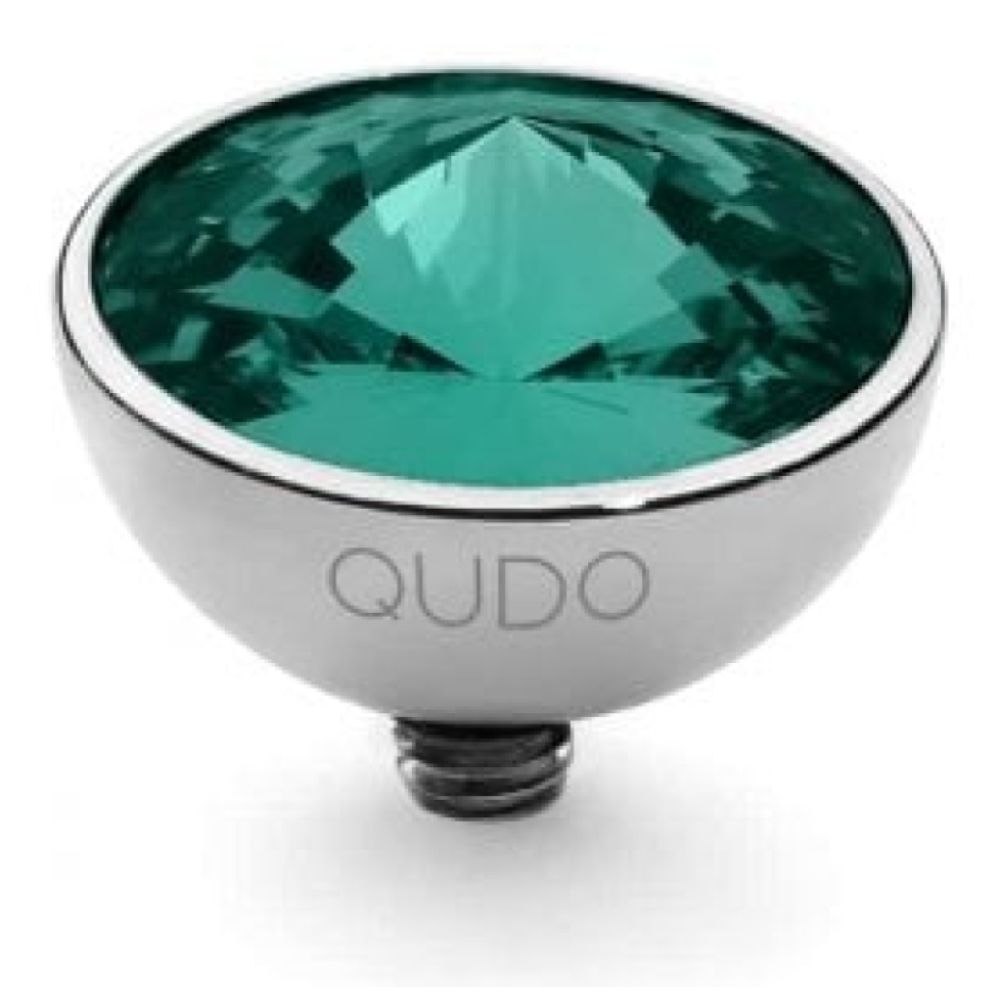 Famosa Silver 11.5mm Bottone Ring Top Emerald