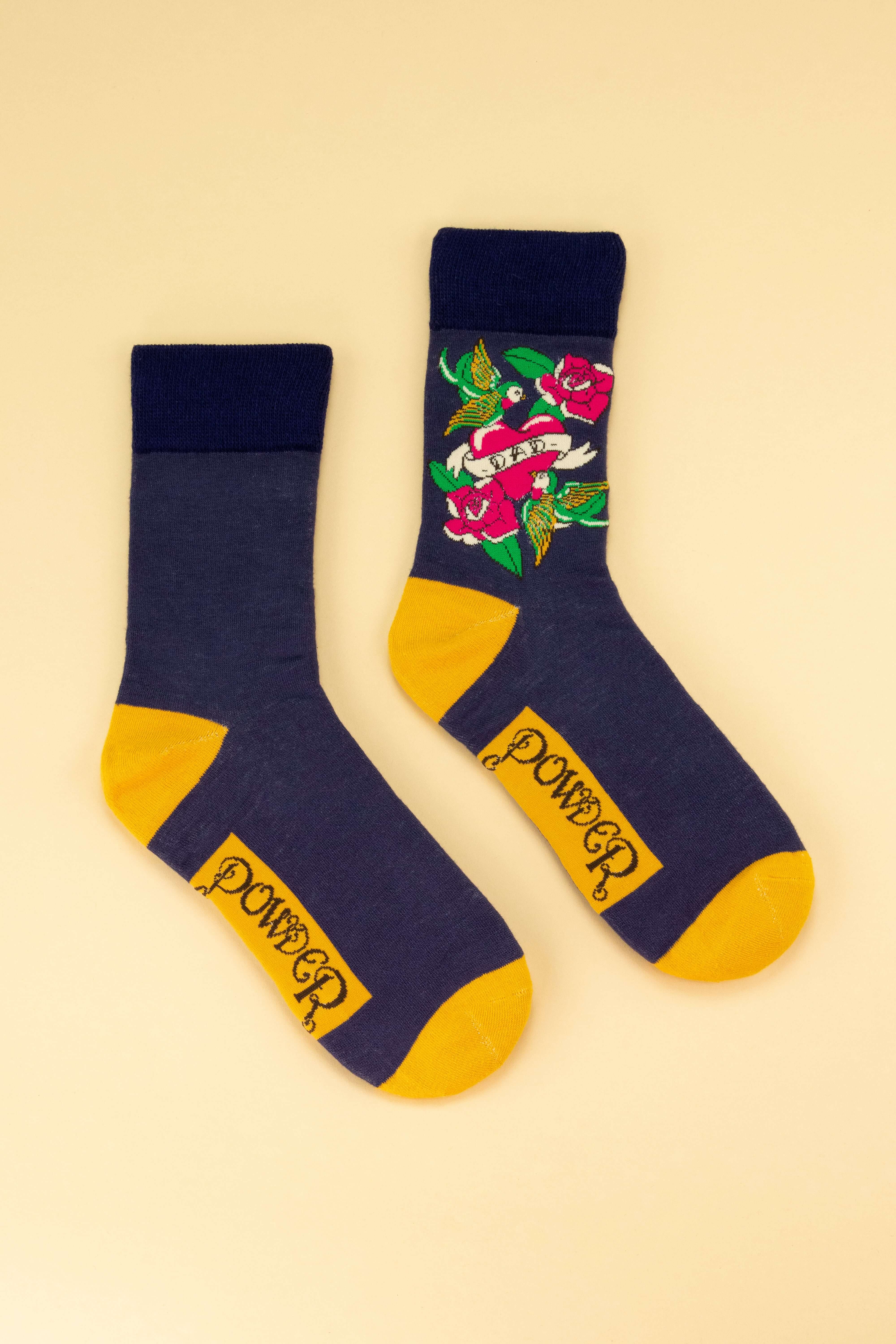 Tattoo Dad - Navy Men's Socks